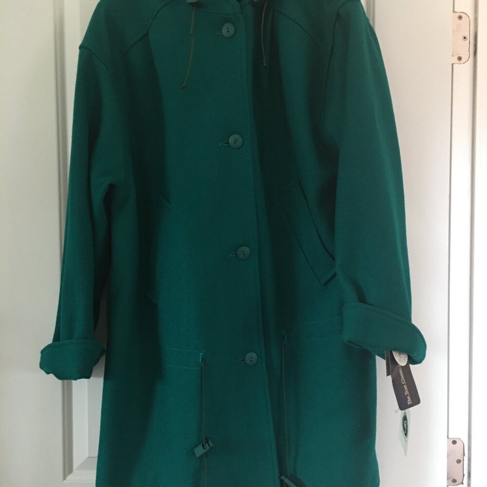 Hunters Run Forest Green Wool Blend Women's Coat - Made in the USA. Size Medium. - Picture 2 of 14